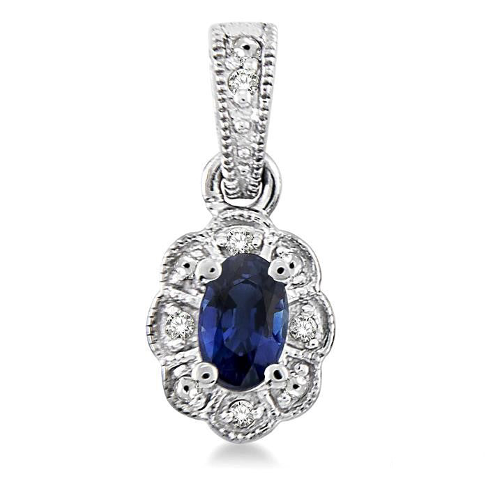 Oval Shape Silver Gemstone & Diamond Earrings