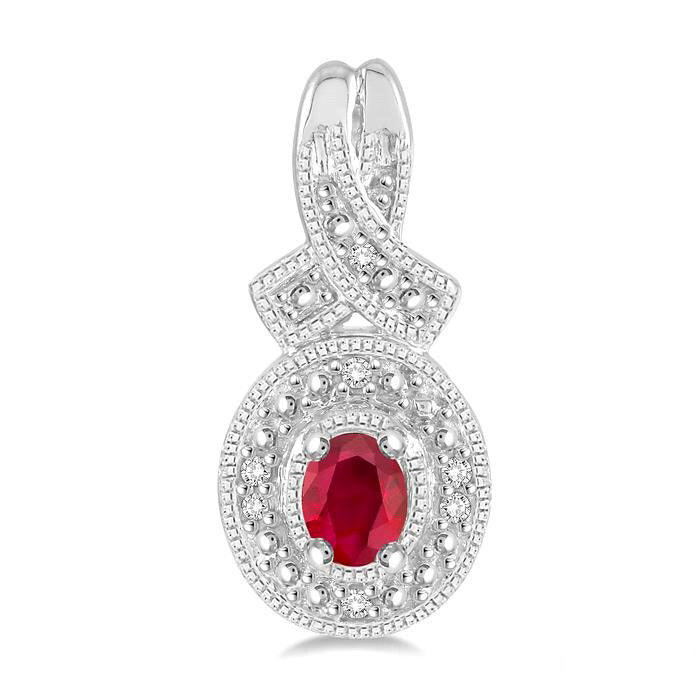 Oval Shape Silver Gemstone & Diamond Earrings