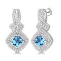 Silver Gemstone & Diamond Earrings