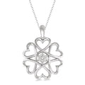 1/50 Ctw Infinity Heart Charm Round Cut Diamond Pendant With Chain in Sterling Silver