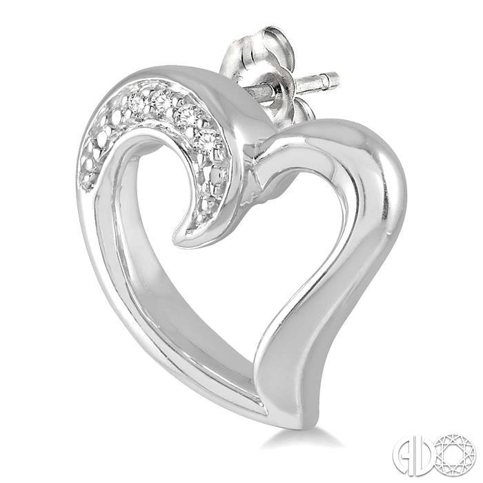 Silver Heart Shape Diamond Fashion Earrings