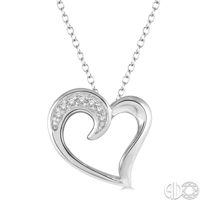 Yarrow Orchid Silver Heart Shape Diamond Fashion Pendant