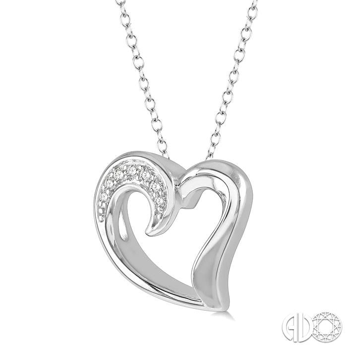 Yarrow Orchid Silver Heart Shape Diamond Fashion Pendant