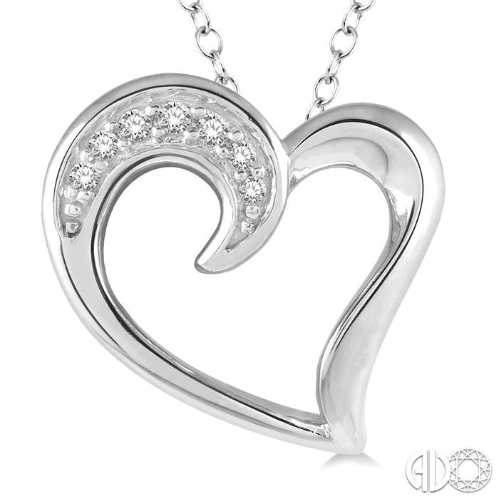 Yarrow Orchid Silver Heart Shape Diamond Fashion Pendant