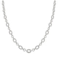 1/4 Ctw Round Cut Diamond Bold Oval Shape Rope Link Necklace in Sterling Silver