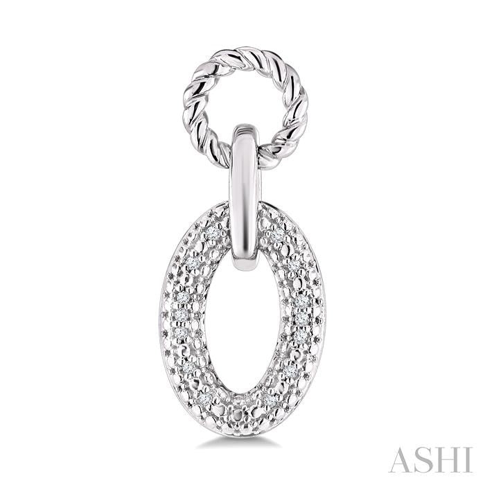 1/10 Ctw Round Cut Diamond Bold Oval Shape Rope Link Earrings in Sterling Silver