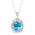 Majesty Silver Cushion Shape Gemstone & Diamond Pendant