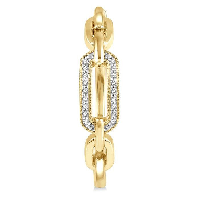 1/10 Ctw Round Cut Diamond Paperclip Hoop Earrings in Yellow Gold Vermeil
