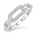 Silver Paperclip Diamond Fashion Ring
