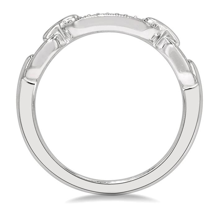 Silver Paperclip Diamond Fashion Ring