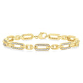 1/6 Ctw Round Cut Diamond Paperclip Bracelet in Yellow Gold Vermeil