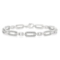 Silver Paperclip Diamond Fashion Bracelet