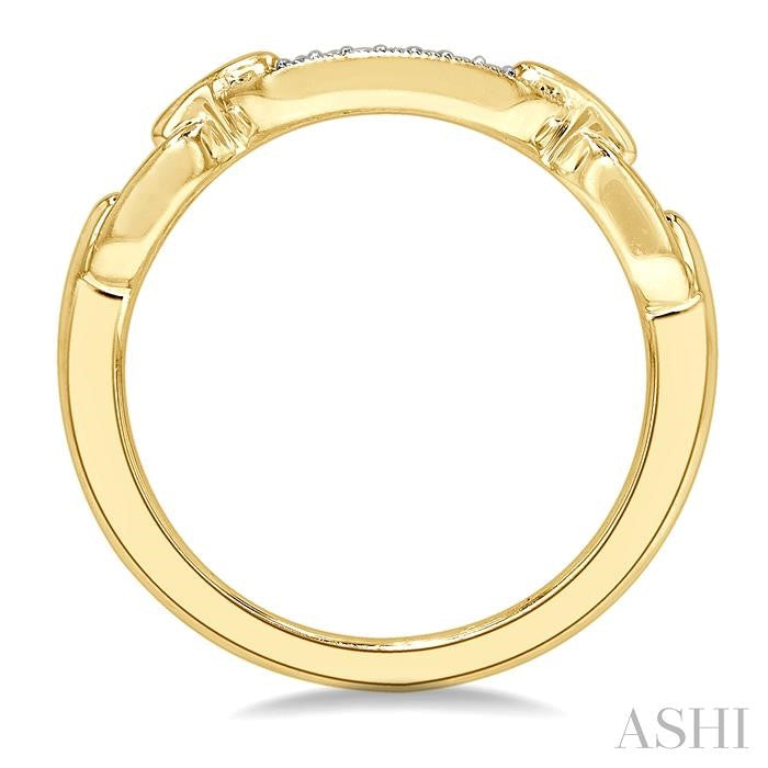 1/10 Ctw Round Cut Diamond Paperclip Ring in Yellow Gold Vermeil