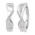 1/6 Ctw Round Cut Diamond Hoop Earrings in Sterling Silver