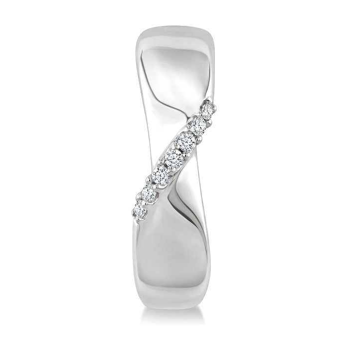 1/6 Ctw Round Cut Diamond Hoop Earrings in Sterling Silver