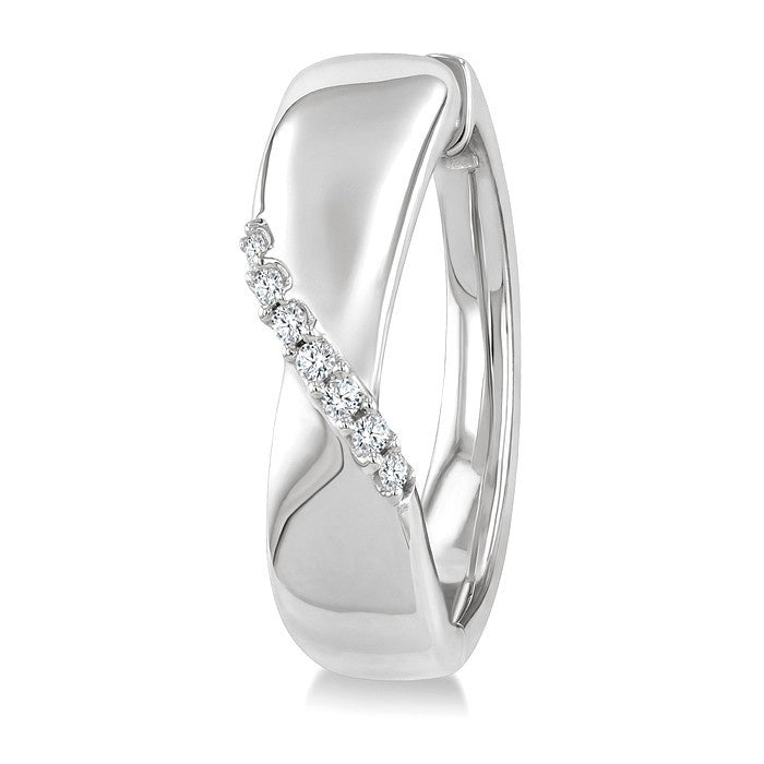 1/6 Ctw Round Cut Diamond Hoop Earrings in Sterling Silver