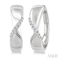 1/6 Ctw Round Cut Diamond Hoop Earrings in Sterling Silver