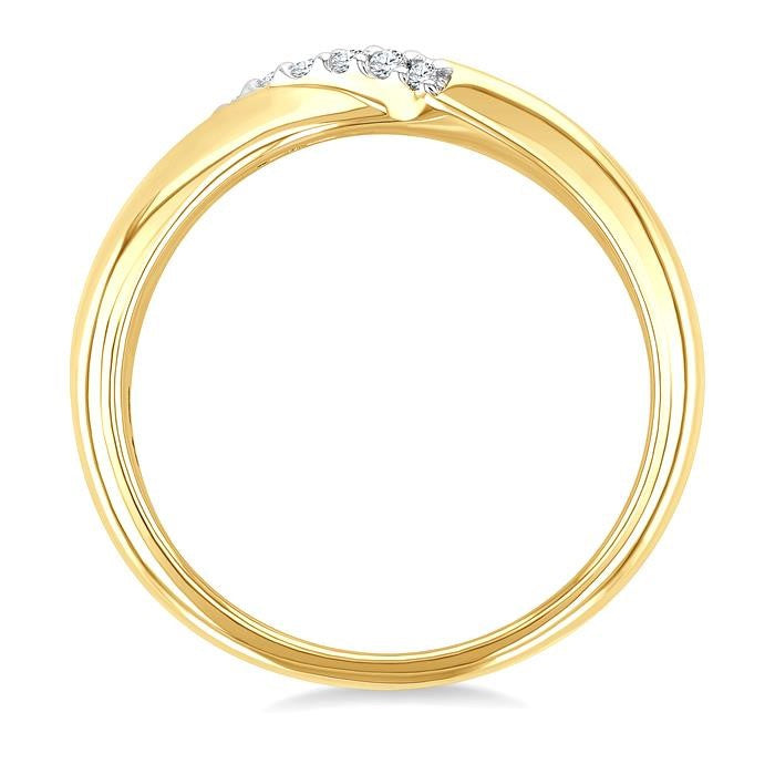 1/20 Ctw Round Cut Diamond Fashion Ring in Yellow Gold Vermeil