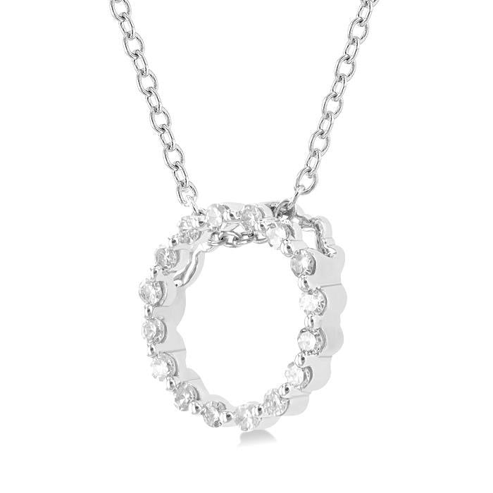 Silver Circle Petite Diamond Fashion Pendant