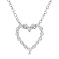 1/10 Ctw Heart Shape Round Cut Diamond Pendant With Chain in Sterling Silver