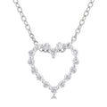 Silver Heart Shape Petite Diamond Fashion Pendant