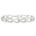 1/6 Ctw Round Cut Diamond Bold Knot Link Fashion Bracelet in Sterling Silver