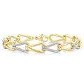 1/6 Ctw Round Cut Diamond Bold Knot Link Fashion Bracelet in Yellow Gold Vermeil