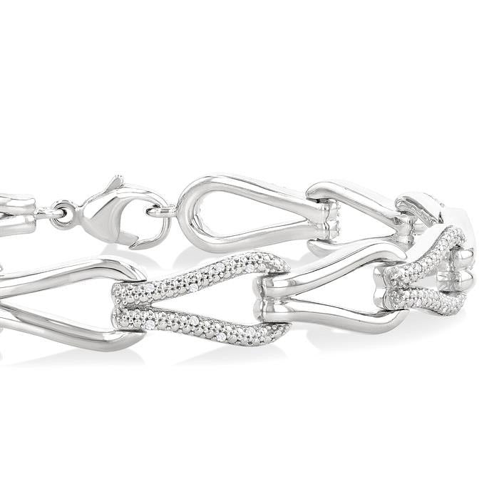 Silver Bold Knot Diamond Fashion Bracelet