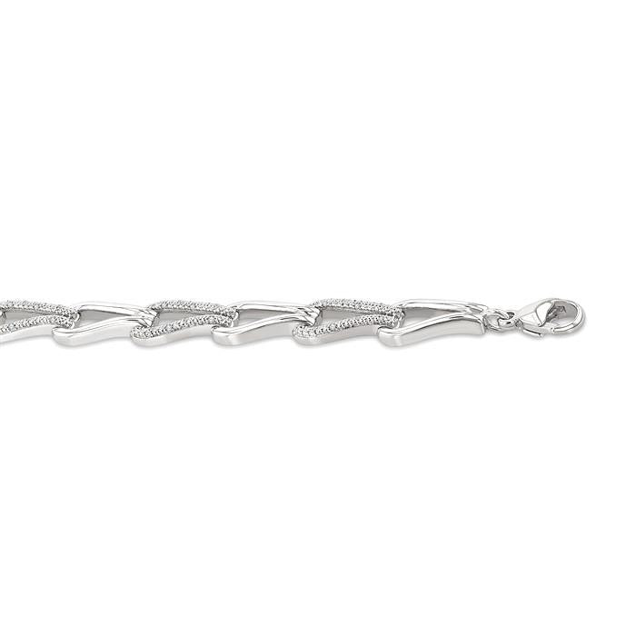 Silver Bold Knot Diamond Fashion Bracelet