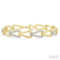 1/6 Ctw Round Cut Diamond Bold Knot Link Fashion Bracelet in Yellow Gold Vermeil
