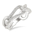 Silver Bold Knot Diamond Fashion Ring