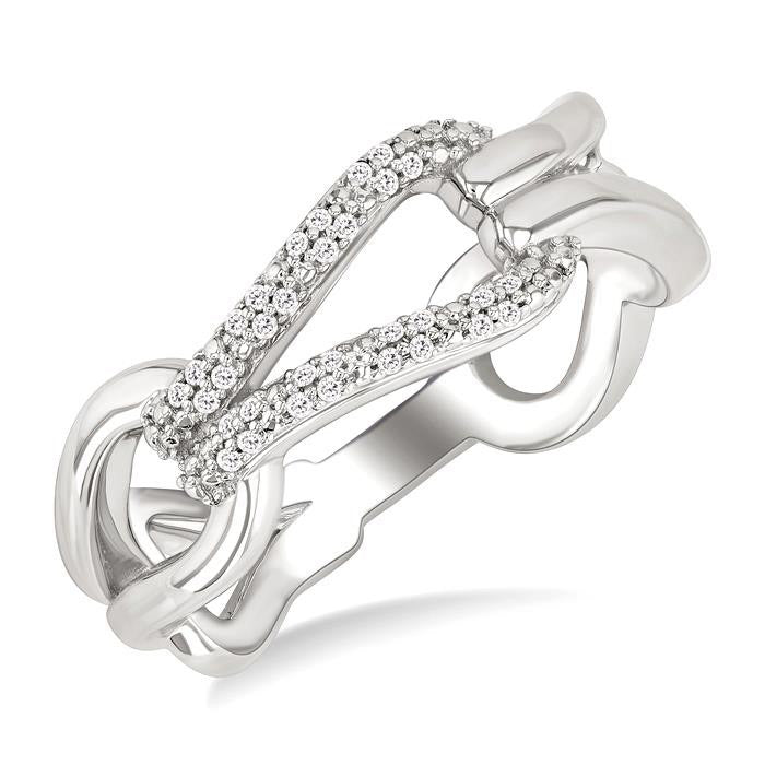 Silver Bold Knot Diamond Fashion Ring