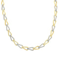 1/4 Ctw Round Cut Diamond Bold Knot Link Fashion Necklace in Yellow Gold Vermeil