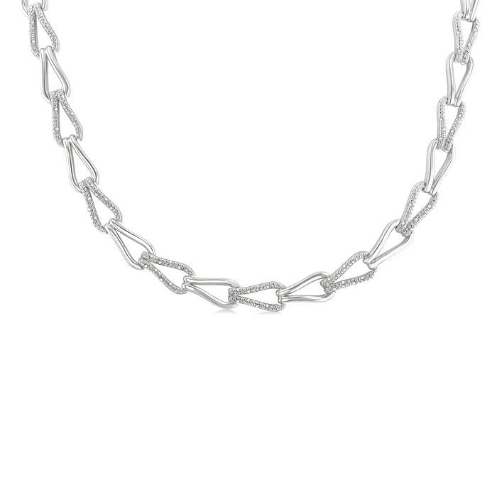 Silver Bold Knot Diamond Fashion Necklace