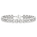 1/6 Ctw Bold Panther Link Round Cut Diamond Fashion Bracelet in Sterling Silver