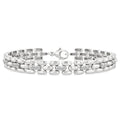 Silver Bold Panther Link Diamond Fashion Bracelet