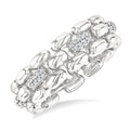 Silver Bold Panther Link Diamond Fashion Ring