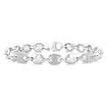 1/10 Ctw Mariner Link Round Cut Diamond Bracelet in Sterling Silver