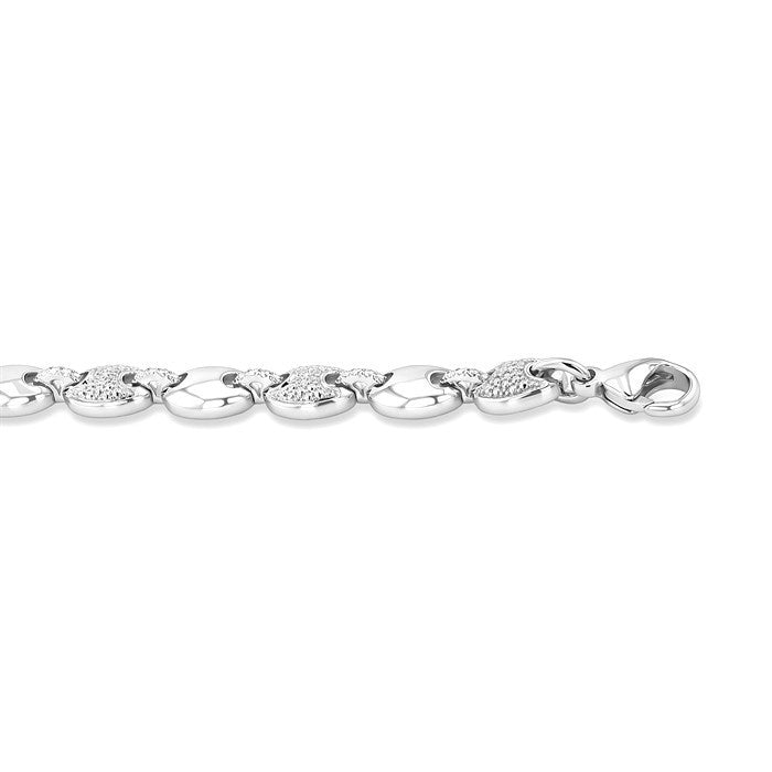 1/10 Ctw Mariner Link Round Cut Diamond Bracelet in Sterling Silver