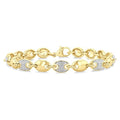 1/10 Ctw Bold Mariner Link Round Cut Diamond Fashion Bracelet in Yellow Gold Vermeil