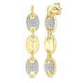 1/10 Ctw Bold Mariner Link Round Cut Diamond Fashion Earrings in Yellow Gold Vermeil