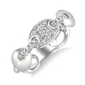 1/20 Ctw Mariner Link Round Cut Diamond Ring in Sterling Silver
