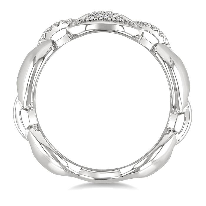 1/20 Ctw Mariner Link Round Cut Diamond Ring in Sterling Silver