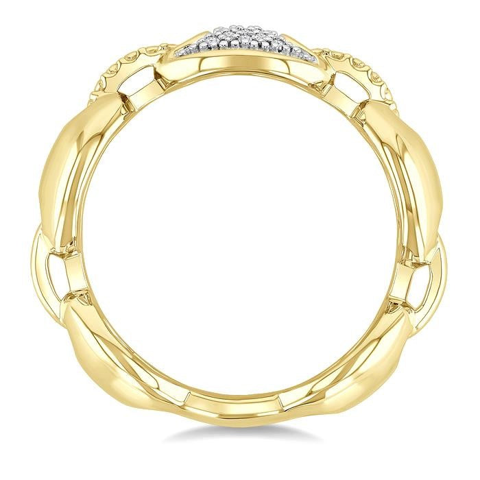 1/20 Ctw Mariner Link Round Cut Diamond Ring in Yellow Gold Vermeil
