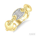 1/20 Ctw Mariner Link Round Cut Diamond Ring in Yellow Gold Vermeil