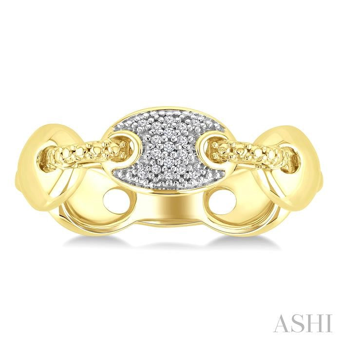 1/20 Ctw Mariner Link Round Cut Diamond Ring in Yellow Gold Vermeil