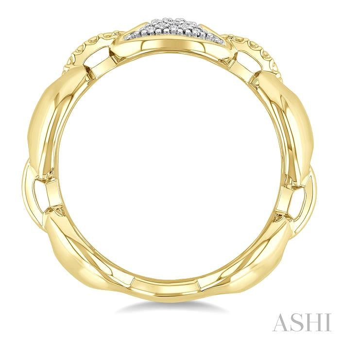 1/20 Ctw Mariner Link Round Cut Diamond Ring in Yellow Gold Vermeil