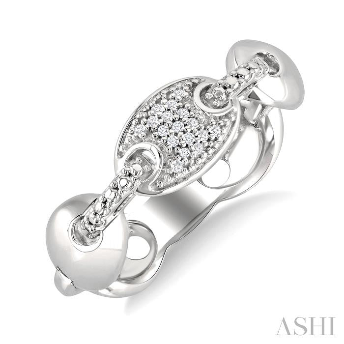 1/20 Ctw Mariner Link Round Cut Diamond Ring in Sterling Silver