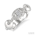 1/20 Ctw Mariner Link Round Cut Diamond Ring in Sterling Silver