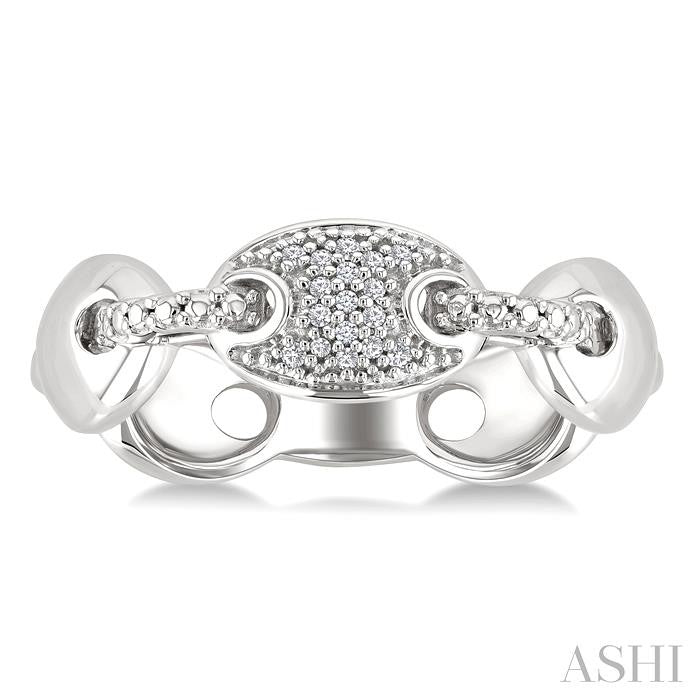 1/20 Ctw Mariner Link Round Cut Diamond Ring in Sterling Silver